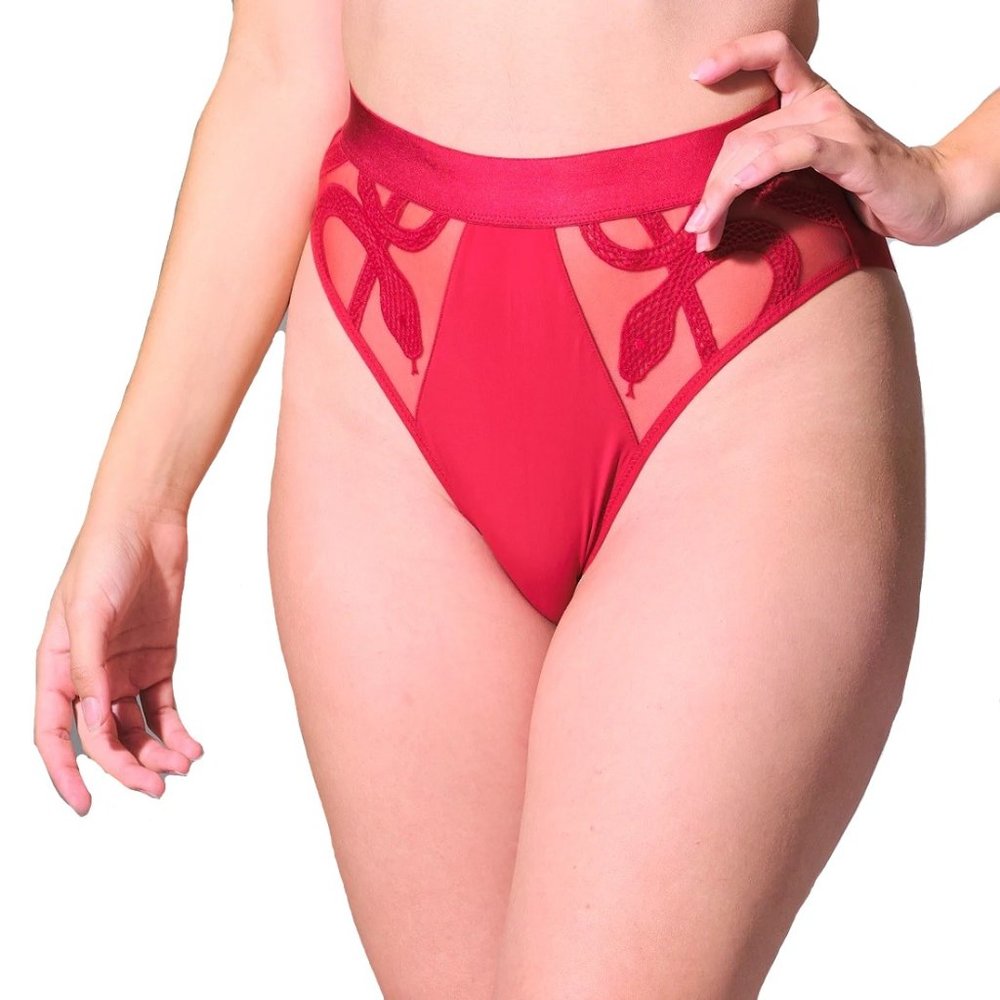 Thistle and Spire Medusa High Waisted Bikini Crimson - 311556